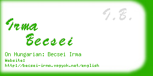 irma becsei business card